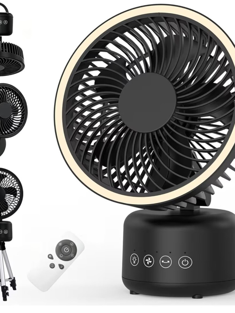 Camping Fan – Portable Rechargeable Fan with Auto Oscillation